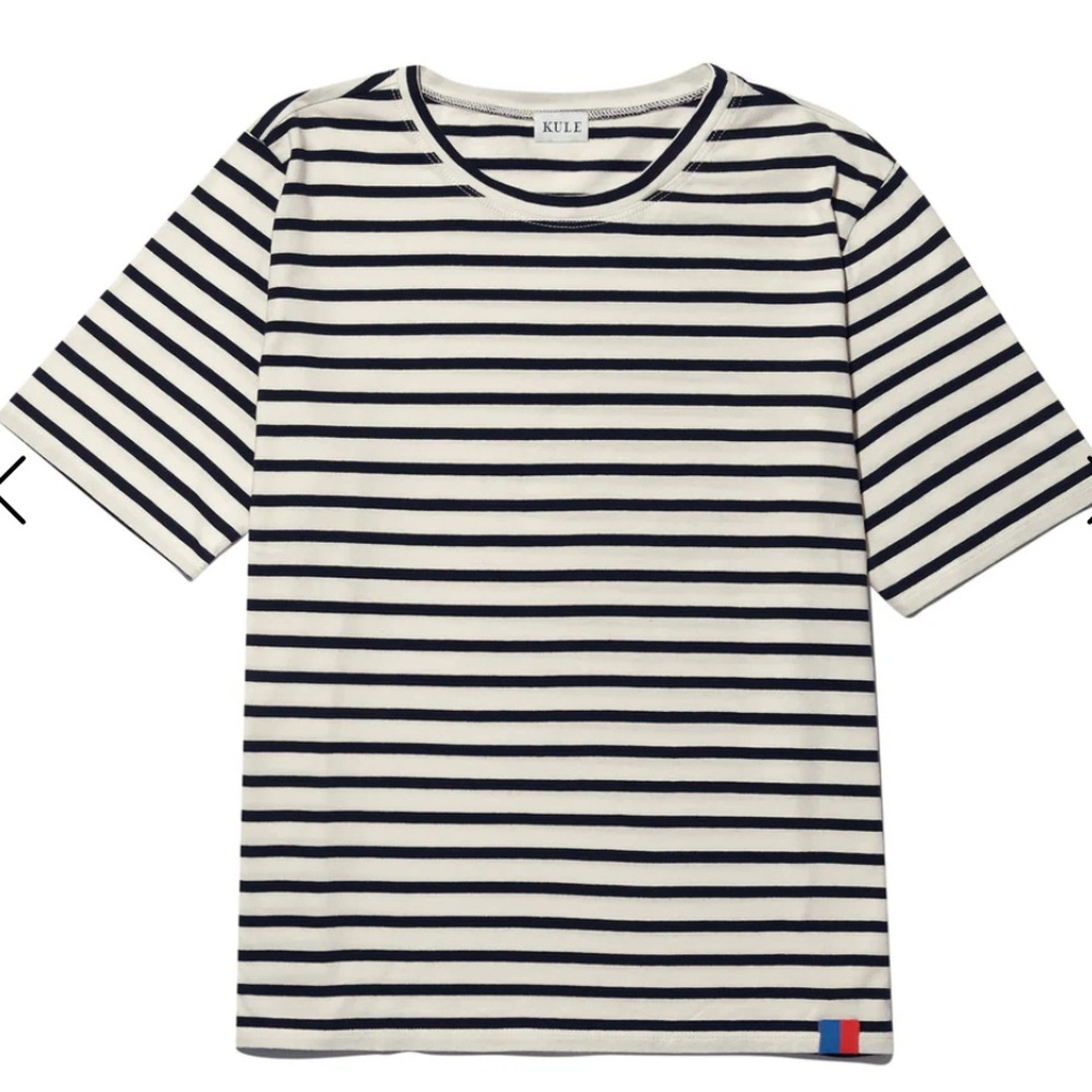 Kule cream and navy modern tshirt